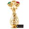 24K Gold Plated Flowers Bouquet And Vase W/ Colorful Matashi Crystals 24K Gold-Plated Table Top Decorations